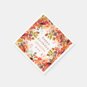 Chique Herfst Herfst Waterverf Bloemen Gelukkige V Servet (Hoek)