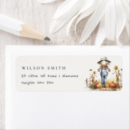 Chique Herfst Pompoen Scarecrow Oogst Kinder Adres Etiket