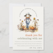 Chique Herfst Pompoen Scarecrow Oogst Kinderen Ver Bedankkaart (Voorkant)