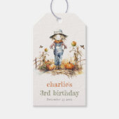 Chique Herfst Pompoen Scarecrow Oogst Kinderen Ver Cadeaulabel (Voorkant)