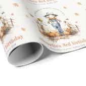 Chique Herfst Pompoen Scarecrow Oogst Kinderen Ver Cadeaupapier (Rol Hoek)