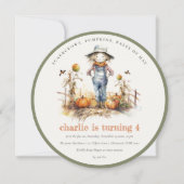 Chique Herfst Pompoen Scarecrow Oogst Kinderen Ver Kaart (Voorkant)