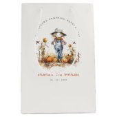 Chique Herfst Pompoen Scarecrow Oogst Kinderen Ver Medium Cadeauzakje (Voorkant)