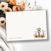 Chique Herfst Pompoen Scarecrow Oogst Kinderen Ver Notitiekaartje