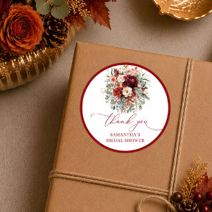 Chique herfst terracotta boho bruiloft sticker ar