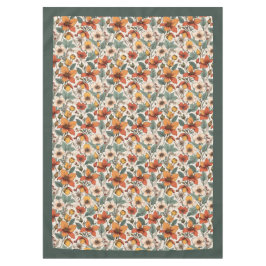 Chique herfst terracotta ivoren bloemen pastel gro tafelkleed