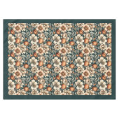 Chique herfst terracotta ivoren bloemen pastelblau tafelkleed (Voorkant (Horizontaal))