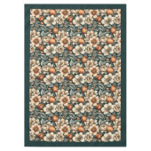 Chique herfst terracotta ivoren bloemen pastelblau tafelkleed (Voorkant)