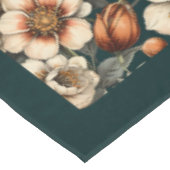 Chique herfst terracotta ivoren bloemen pastelblau tafelkleed (Gekanteld)