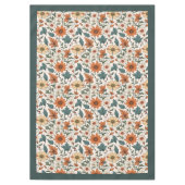 Chique herfst terracotta witte bloemen pastel groe tafelkleed (Voorkant)