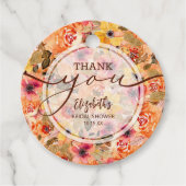 Chique herfstbloemen bruidsmeisjes bedanken bedankjes labels (Voorkant)