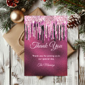 Chique hete roze zwarte druppels glitter kaart