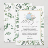 Chique High Tea Feestje Groene Bruiloftssalon Bedankkaart (Voorkant / Achterkant)