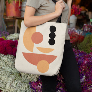Chique Hip Abstracte Rode Zon Zwarte Maan Fusie Ku Tote Bag
