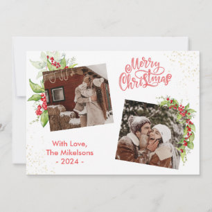 Chique Holly bessen Vrolijk Kerstfeest 2 Foto Vaka Feestdagenkaart
