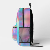 Chique holografisch druipend glitter monogram bedrukte rugzak (Rechts)