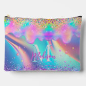 Chique holografisch druppelen glitter monogram etui (Voorkant)