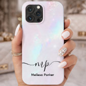 Chique holografisch iriserend monogram Case-Mate iPhone case
