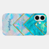 Chique holografisch meisjesachtig stijlvol blauw Case-Mate iPhone case (Achterkant (horizontaal))