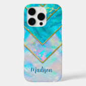 Chique holografisch meisjesachtig stijlvol blauw Case-Mate iPhone case (Achterkant)