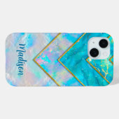 Chique holografisch meisjesachtig stijlvol blauw Case-Mate iPhone case (Achterkant (horizontaal))