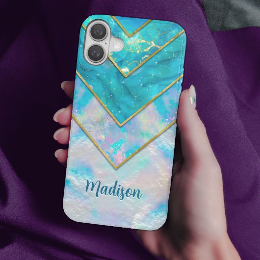 Chique holografisch meisjesachtig stijlvol blauw Case-Mate iPhone case