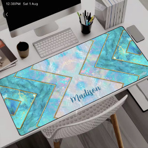 Chique holografisch meisjesachtig stijlvol blauw s bureaumat