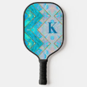Chique holografisch meisjesachtig stijlvol blauw s pickleball paddle (Achterkant)