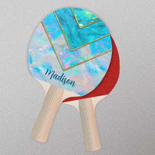 Chique holografisch meisjesachtig stijlvol blauw tafeltennisbatje
