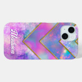 Chique holografisch meisjesachtig stijlvol roze Case-Mate iPhone case (Achterkant (horizontaal))