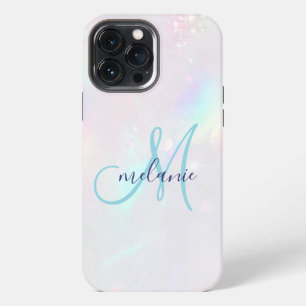 Chique holografische iriserende monogram iPhone 13 pro max hoesje