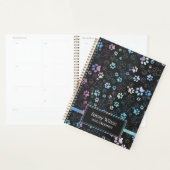 Chique Holografische Paw Print Patroon Hond Groome Planner (Display)