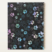 Chique Holografische Paw Print Patroon Hond Groome Planner (Achterkant)