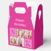 Chique Hot Pink Custom Meisjes Foto Verjaardagsfee Bedankdoosjes (Geopend)