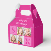 Chique Hot Pink Custom Meisjes Foto Verjaardagsfee Bedankdoosjes (Voorkant Zijde)