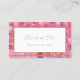 Chique Hot Pink en Gold Glitz en Glam Boutique Visitekaartje