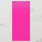 Chique Hot Pink Glitter Retro Disco Ballen Bruilof Menu (Achterkant)