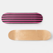 Chique Hot Roze en Zwart Verticaal Gestreept Persoonlijk Skateboard (Horizontaal)