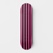 Chique Hot Roze en Zwart Verticaal Gestreept Persoonlijk Skateboard (Voorkant)