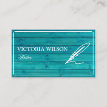 Chique hout blauw turquoise en witte schrijver