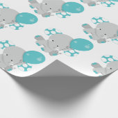 Chique Hout Blauwgroen Olifant Geslacht Neutraal b Cadeaupapier (Hoek)