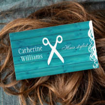 Chique houten blauwe turquoise kapper