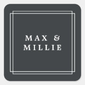 chique houtskool | boetiek vierkante sticker (Voorkant)