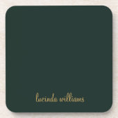 Chique houtskool & Elegant Goud Script Monogram Bier Onderzetter (Voorkant)