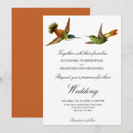 Chique Hummingbird bruiloft uitnodiging Terracotta