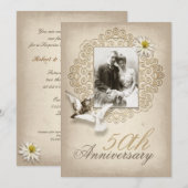 chique huwelijksjubileum uitnodiging (Voorkant / Achterkant)