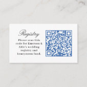 Chique huwelijkslijst Blauw en Wit Informatiekaartje (Voorkant)
