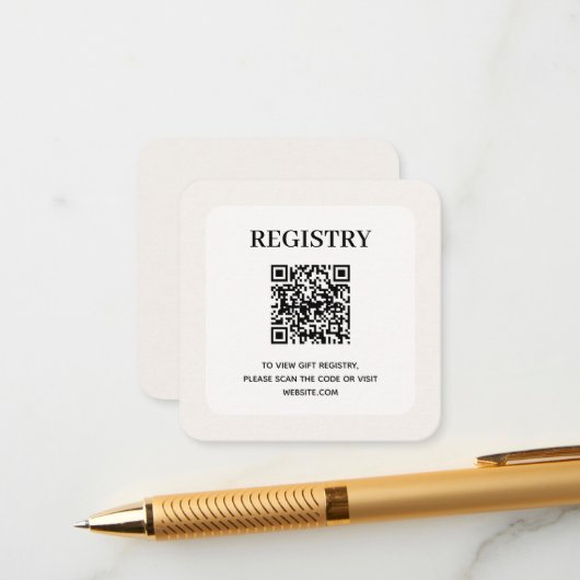Chique Huwelijksregister QR-code Informatiekaartje (Voorkant / Achterkant in situ)