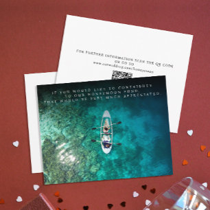 Chique huwelijksreis fonds donatie bijdrage QR-cod Informatiekaartje