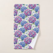 Chique Hydrangea- en Diamanten Handdoeken Set (Handdoek)